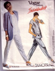 1904 VOGUE TAMOTSU CASUAL LOOSE JACKET, CAP TOP,  PANTS PATTERN 8-12 UNCUT